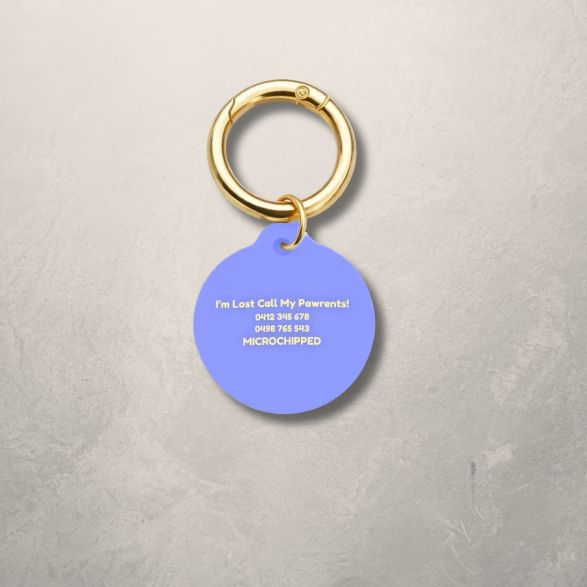 Blue Check Pet ID Tag