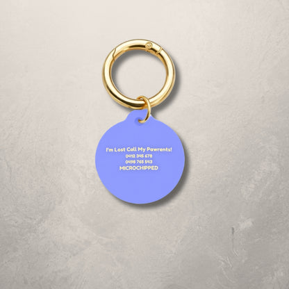 Blue Check Pet ID Tag
