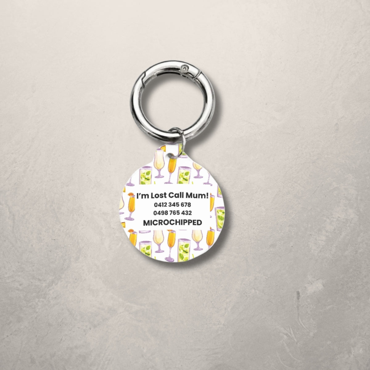 Cocktail Pet ID Tag