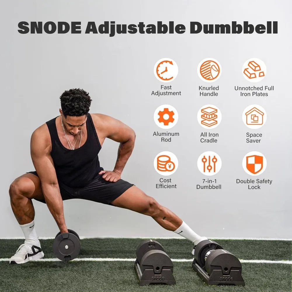 PrimvaFlex Pro Adjustable Dumbbell System - 80LB Smart Weights with Iron Cradle
